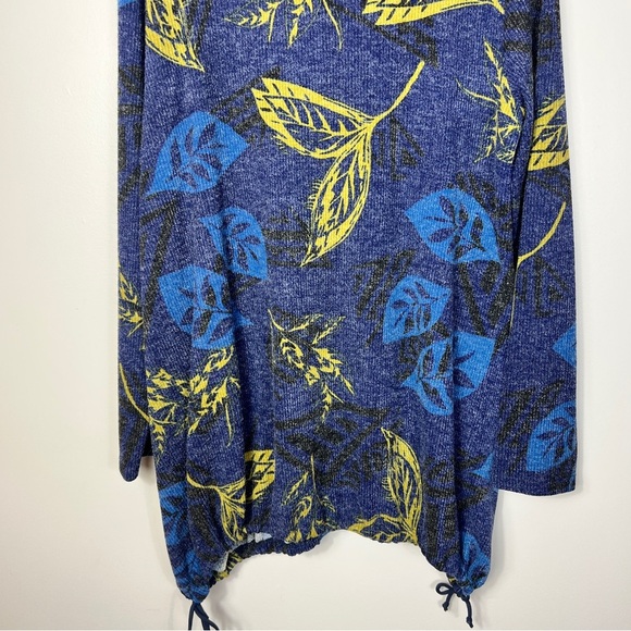 Pure essence Women's Pattern Vibrant Blue and mustard Sweater Tunic size  M - Picture 16 of 16